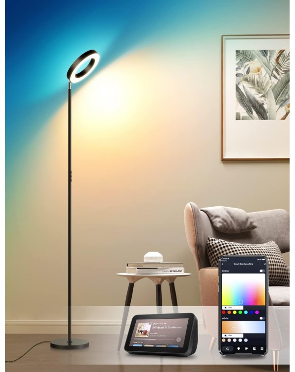 Floor Lamp, 2400LM Smart RGBW LED Standing Lamp wi...