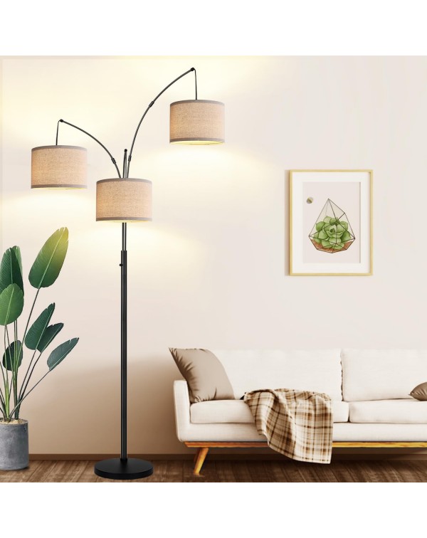 Dimmable Floor Lamp - 3 Lights Arc Floor Lamps for...