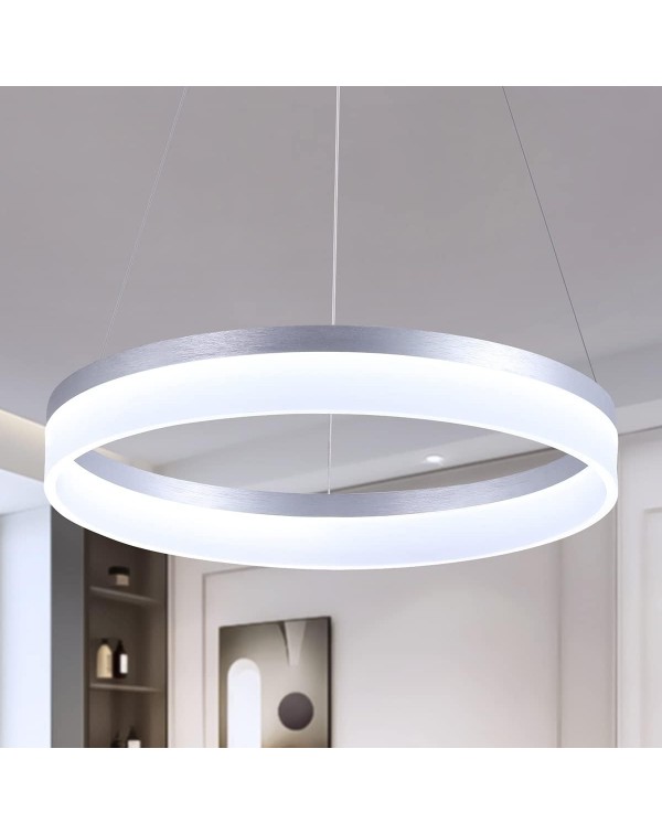 Modern LED Pendant Light 19.7" Dimmable 1-Rin...