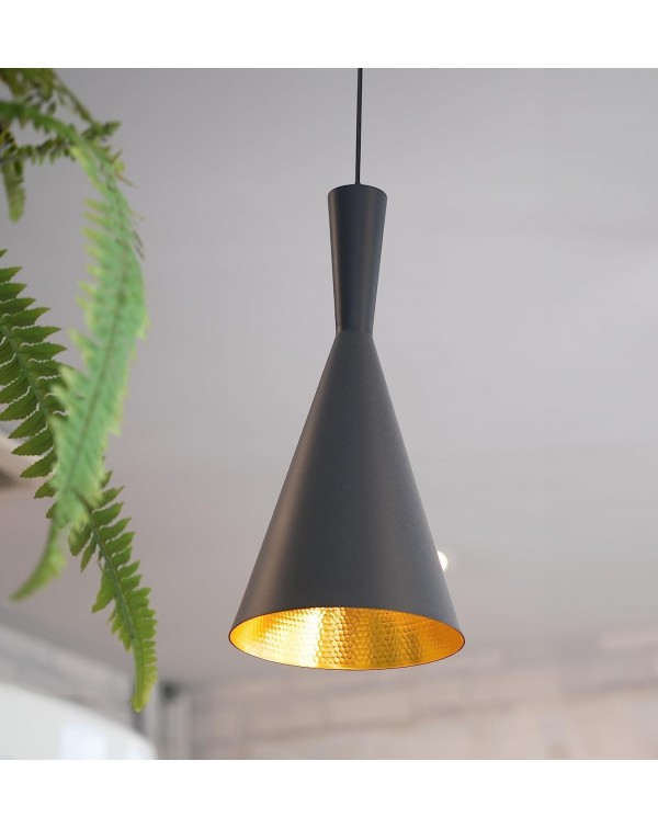 Pendant Lights. Modern Black and Gold Light Fixtur...