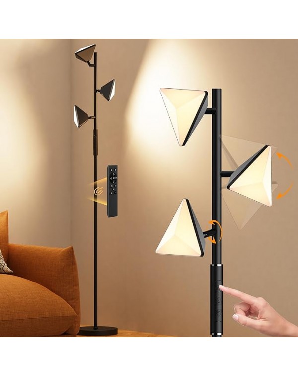 LED Tree Floor Lamp, 36W Dimmable Tall Standing La...