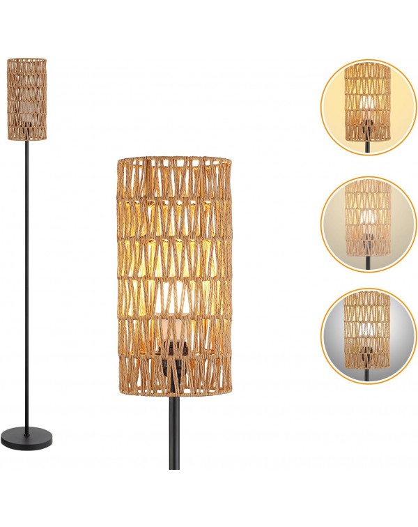 Floor Lamp for Living Room,Farmhouse Rattan Floor ...