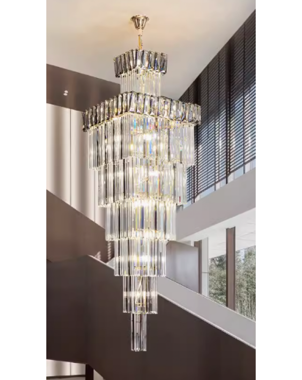 Gold Crystal Contemporary Chandelier Foyer Entrywa...
