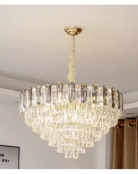 Modern Crystal Chandeliers for High Ceiling - 71 Inches Long Raindrop Ceiling Pendant lighting, Luxury Flush Mount Chandelier Light Fixtures for Staircase, Foyer, Entryway
